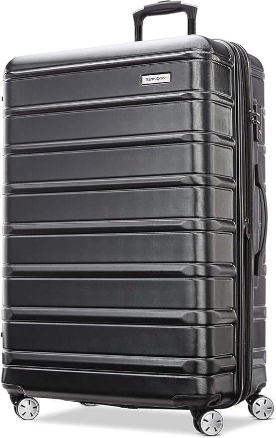 Samsonite Omni 2 Hardside Expandable Luggage with Spinner Wheels, 2-Piece Set (19/28), Midnight Black