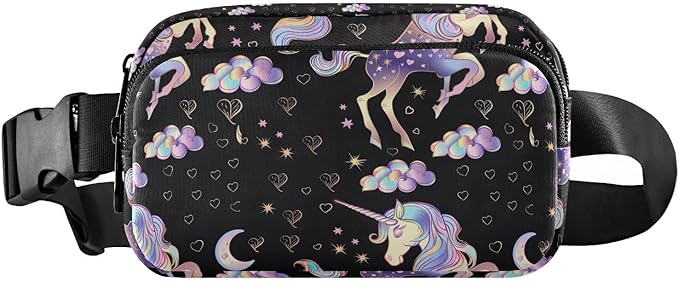 Gradient Unicorns Fanny Pack for Women Men Water Resistant Fashion Waist Packs with Adjustable Strap Belt Bag for Travel Workout Jogging Hiking 21219338