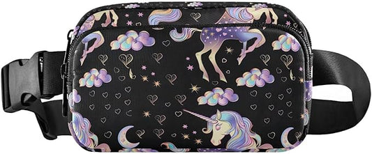Gradient Unicorns Fanny Pack for Women Men Water Resistant Fashion Waist Packs with Adjustable Strap Belt Bag for Travel Workout Jogging Hiking 21219338