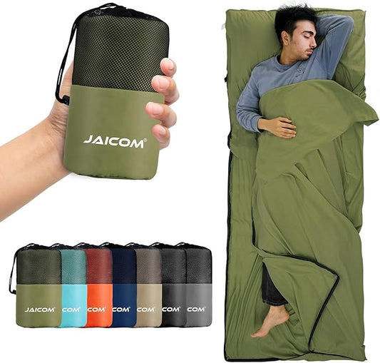 Sleeping Bag Liner, Travel Sheets & Adult Sleep Sack, Ultralight and Portable Summer Sleeping Bag - Ideal for Backpacking, Hotels and Hostels, Business Trips, Camping