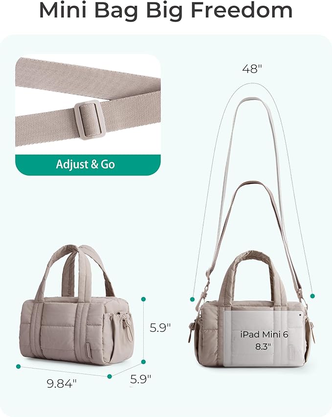 BAGSMART Reiki Gym Bag for Women, Mini/Medium Crossbody Bags for Women, 5L Dance Bag with Detachable Strap, 15L Yoga Mate Bag with Wet & Dry Pocket