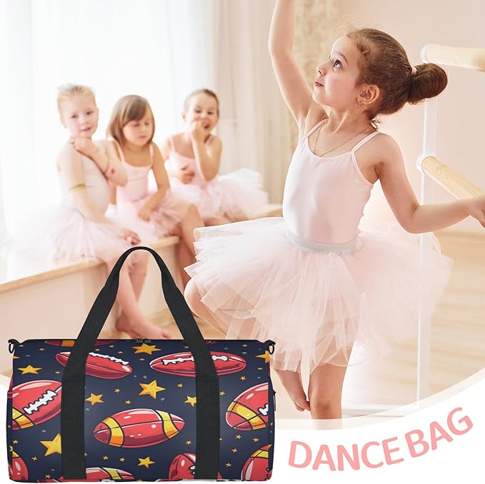 American Football Print Travel Duffle Bag for Women Men, Overnight Weekender Bag, Carry on Tote for Sport Gym