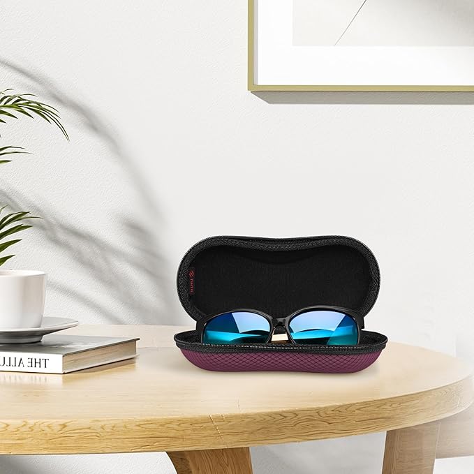 FINTIE Sunglasses Case, Hard EVA Shell Shockproof Sport Glasses Case with Metal Carabiner Travel Zipper Eyeglasses Holder