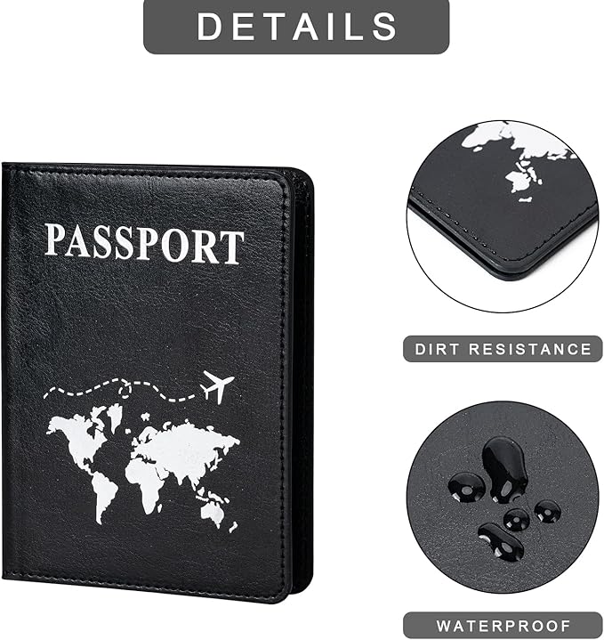 2 Pcs Passport holders，Ultra Slim passport wallet，PU Leather Passport Cover for Women and Men…