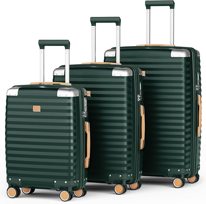 Joyway Luggage Set 3-Piece PP Hardshell Luggage with TSA Lock & Spinner Wheels – Lightweight Suitcase Set with Corner Protectors for Effortless Travel