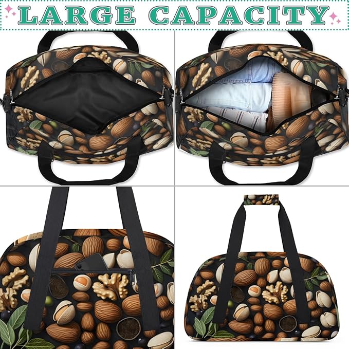 Nut Theme Kids-Duffel-Bags Gymnastics Dance Bag Carry-On Overnight Travel Gym Lightweight Dance Sports Bags For Girls Boys Kids，