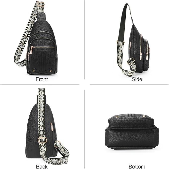 GAEKEAO Sling Bag for Women Crossbody Bags Fanny Pack Vegan Leather Chest Bag Travel Shoulder Belt Purse Backpack Gifts