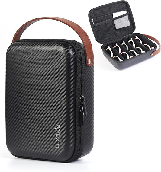 Luxtude Travel Sunglasses Organizer Case for Women Men, Glasses Case Multiple Pairs w/Adjustable Slot, Sunglass Storage Cases