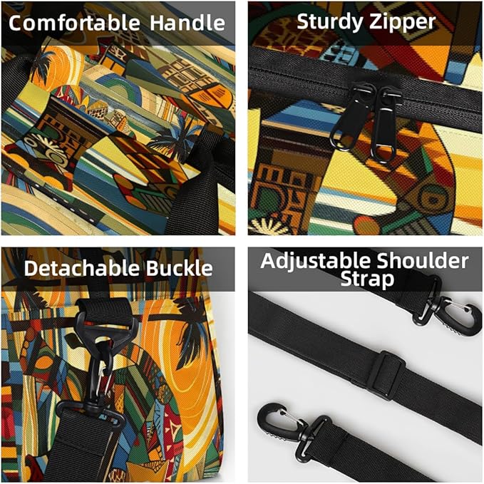 Travel Duffle Bag for travel duffle bag sports Girls Boys Kids Ethnic Africa Elephant Lightweight Overnight Sleepover Weekender Bags Small Dance Gym Sport Bag Teens Carry-On Size Workout Bag