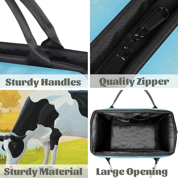 Travel Duffel Bag, Cute Farm Cow Waterproof Sports Gym Duffle Bag, Large Capacity Weekender Carry On Overnight Bags for Women Men