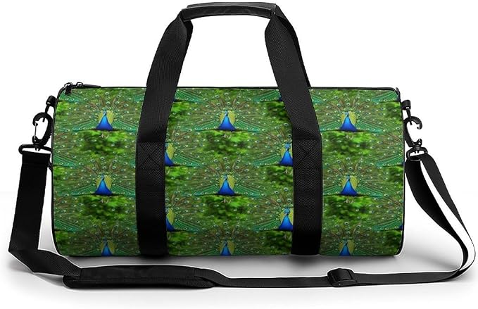 Overnight Weekender Travel Bag Peacock Feather Gym Sports Travel Workout Bag Basketball Football Weekender Bags