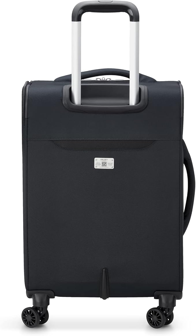 DELSEY PARIS Sky Max 2.0 Softside Expandable Luggage with Spinner Wheels, Black, 2-Piece Set (21/24)