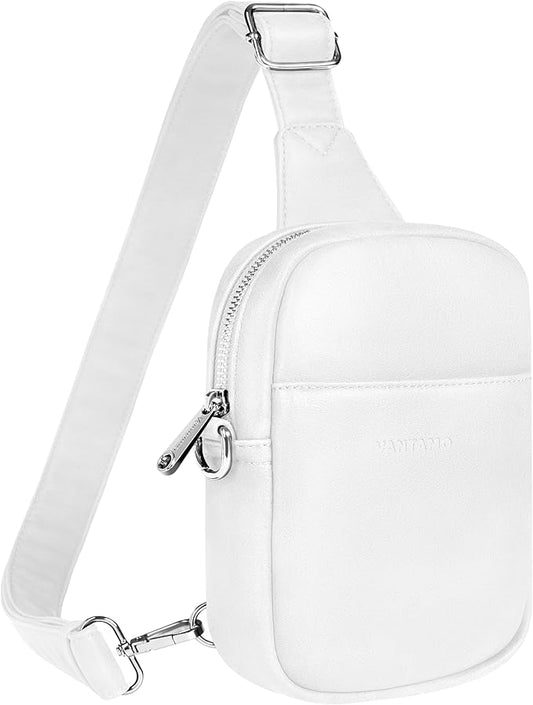 Vantamo Sling Bag for Women Adjustable Strap, RFID & Anti-Pickpocket Clip Cross Body Bags for Women, PU Leather Pack