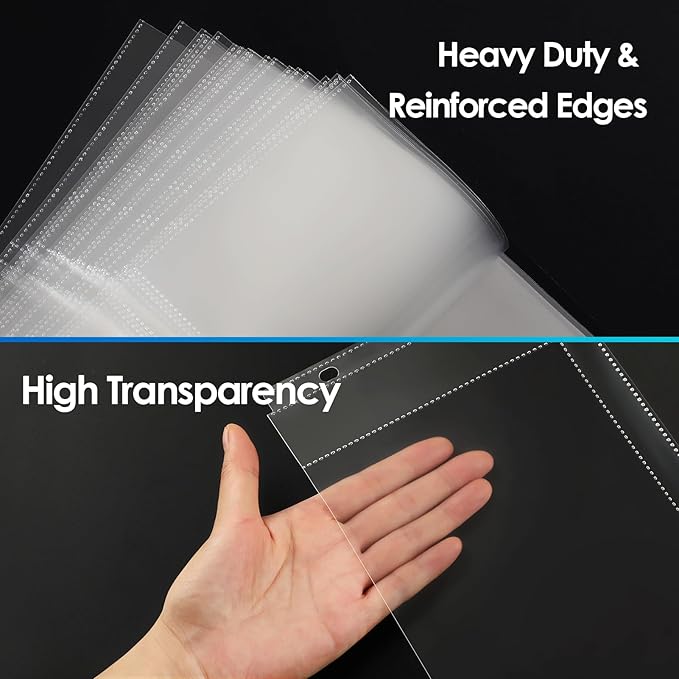 MaxGear 30 Pack 5x7 Photo Sleeves for 3 Ring Binder (120 Pictures), Heavy-Duty Archival Page Protectors, 2-Pocket Clear Photo Album Refill Pages, Plastic Seed Binder Pages 8.5x11, Acid-Free