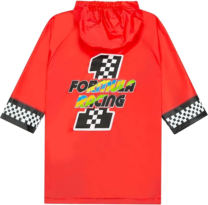 Puddle Play Kids Waterproof Hooded Rain Slicker – Lightweight Outwear Jacket in Fun Designs, Sizes 2-9 Years