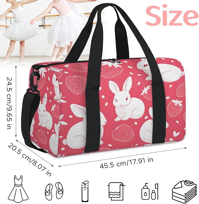 Cute Easter Rabbits Travel Duffle Bag for Women Men, Overnight Weekender Bag, Carry on Tote for Sport Gym