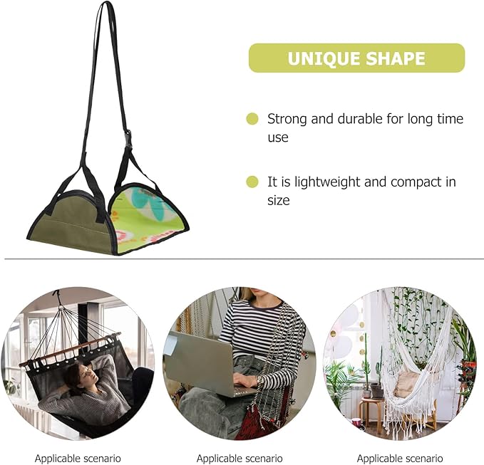 Portable Airplane Foot Hammock 48x24cm Military Green Travel Footrest for Office and Airplane Use Comfortable Leg Support Accessory for Long Flights