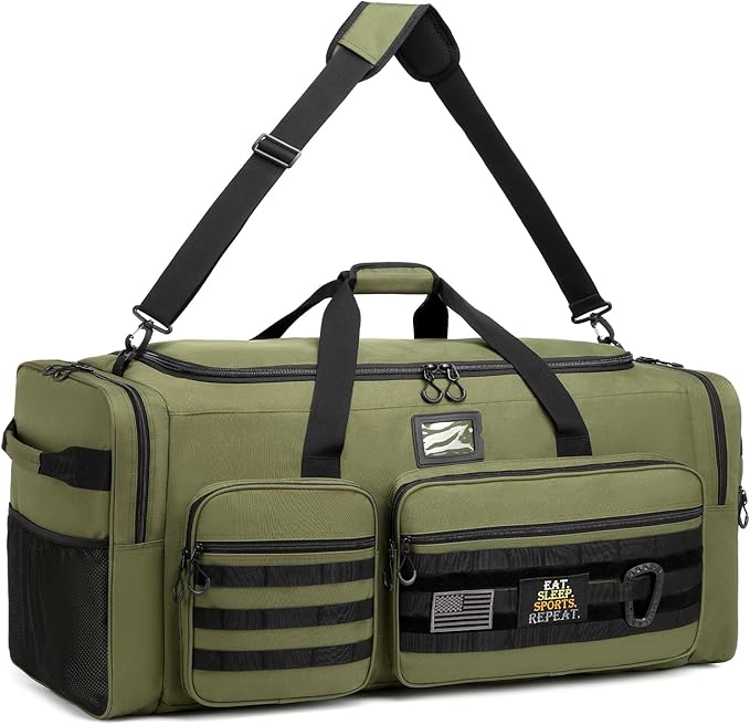 135L Large Duffle Bag, Heavy Duty Duffle Bag for Travel, Extra Large Sports Gym Equipment Bag for Soccer Baseball Basketball Hockey Football, Green