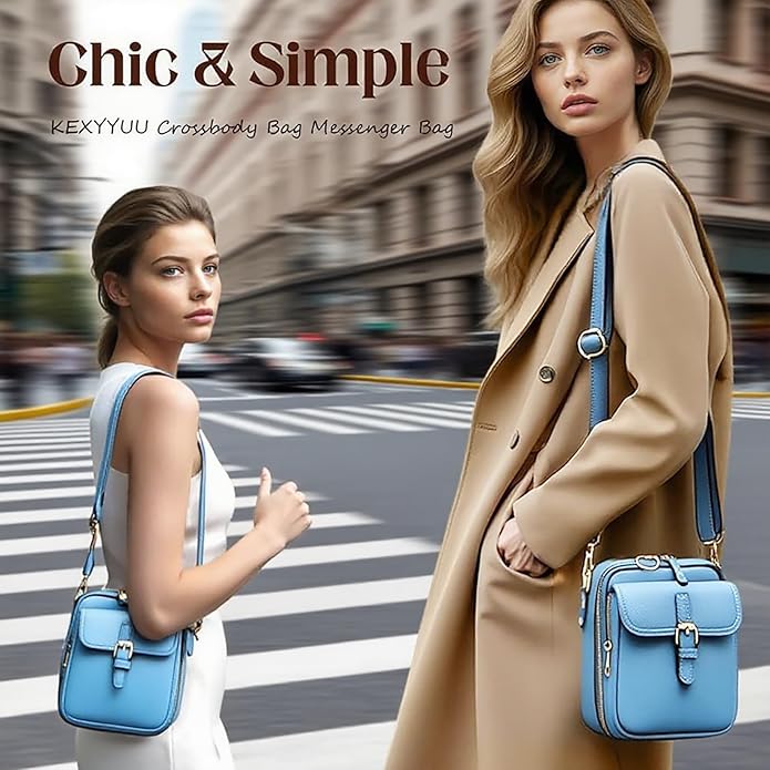 Vintage Messenger Bag Leather Crossbody Bags for Women Men Small Anti Theft Cross Body Shoulder Purse with Card Slots