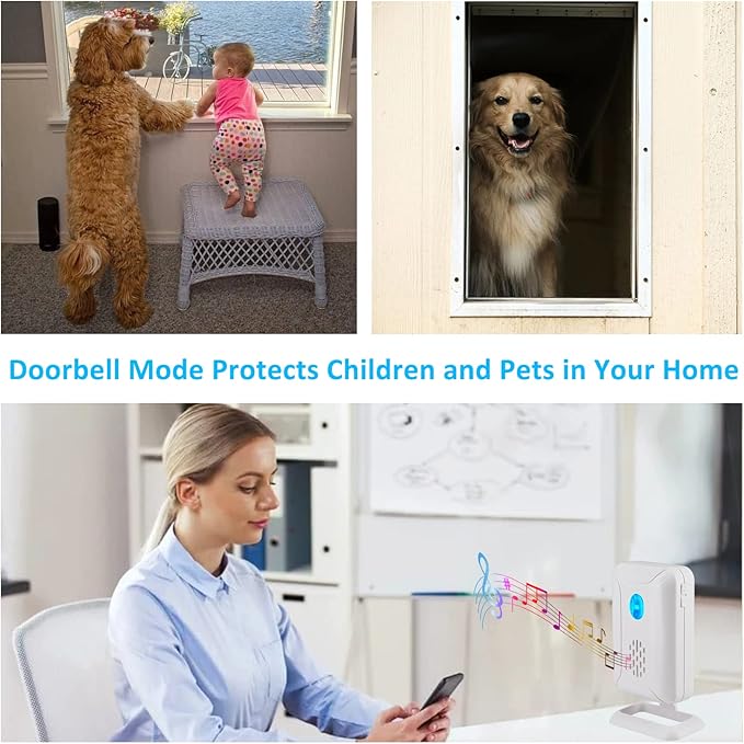 GreenCycle Wireless Door Sensor Chime,Door Sensor Alarm,Doorbell Chime with Remote Control for Business/Office/Store, 5Modes 600ft Range, 36Ringtones, 5Welcome Languages, 4Adjustable Volume