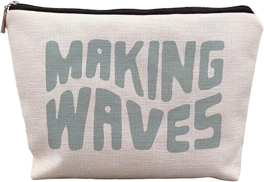Aesthetic Beach Makeup Bag - Gifts for Beach Lovers, Summer Vacation Essentials