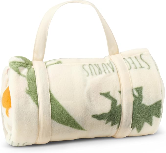 ROLLEE POLLEE Nap Sac Roll Up Napping Blanket with Attached Pillow for Preschool/Daycare, Super Soft with Elastic Straps, Fits Most Mats and Cots