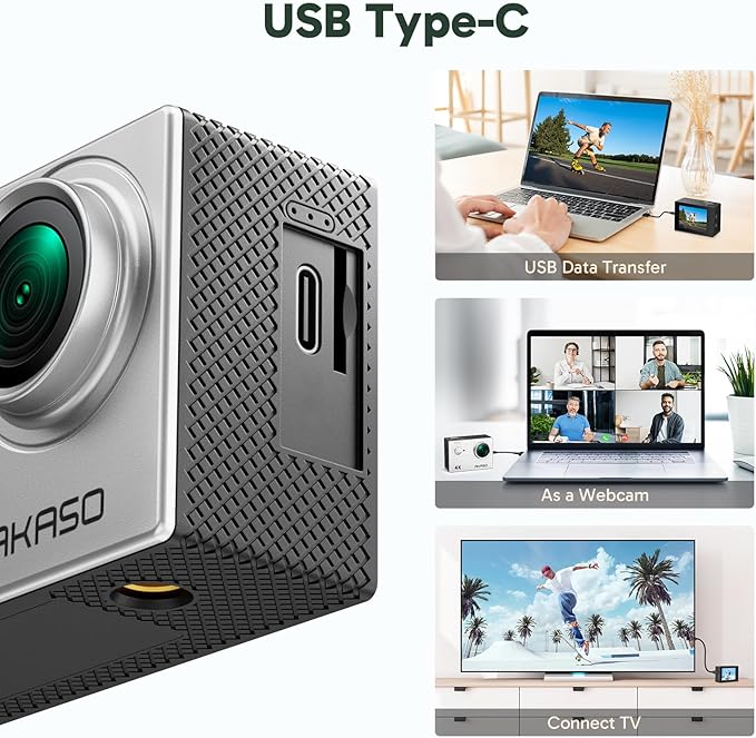AKASO EK7000 4K30FPS 20MP WiFi Action Camera with EIS Ultra HD 131FT Waterproof Underwater Camera Remote Control 4X Zoom Support External Microphone