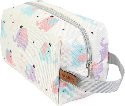 HAMUR HOME Reusable Wet Dry Bag – Water-Repellent Travel Organizer with Protective Inner Lining for Baby Diapers, Swimwear, Gym Clothes, or Toiletries, Elephant Wet Dry Bag