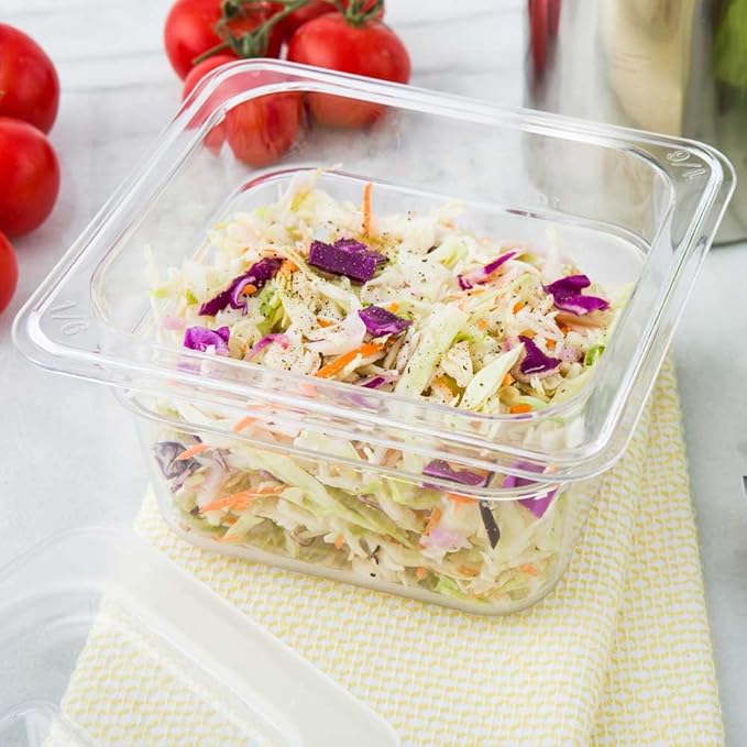 Restaurantware-4 Inch Deep Food Pans, 10 1/6 Size Commercial Food Storage Container - Freezable, Break-Resistant, Clear Plastic Cold Pans, Dishwashable, For Kitchens, Restaurants, Or Cafeterias