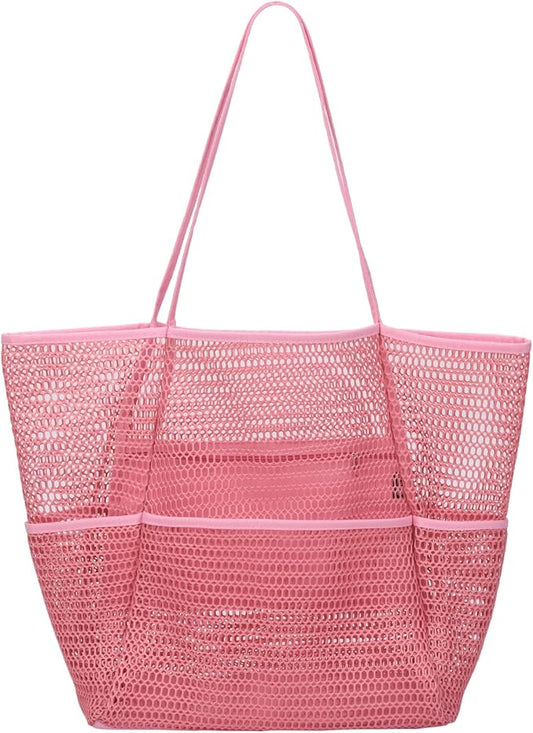 Tainehs Beach Bag - Mesh Tote Bag Beach Vacation Clothes for Women Pool Bag for Travel Pool Family Cruise Essentials 2026