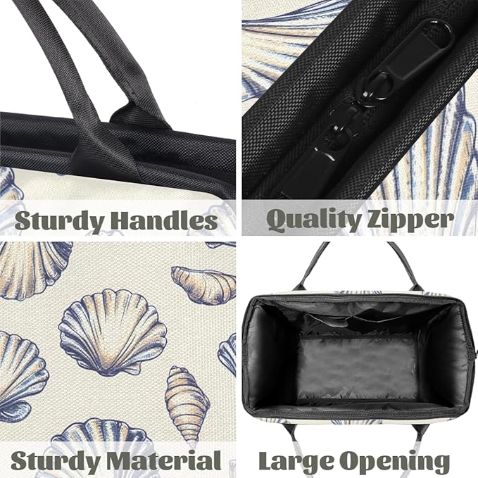 Seashell Overnight Weekender Bag for Women Men Travel Duffel Bags Waterproof Luggage Carry on Sports Yoga Gym Bag