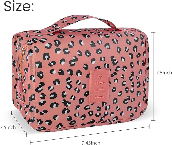 Large Capacity Toiletry Bag Travel Bag with Hanging Hook for Men and Women Waterproof Travel Cosmetic Bag Bathroom Storage Bag for Brushes Set,Full-Sized Shampoo,Accessories-Navy Flamingo