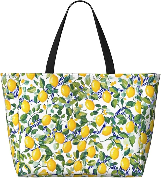 Large Beach Bag for Women Waterproof Foldable Travel Shoulder Tote Bag with Pocket for Weekender Pool Vacation