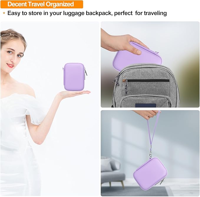 Elonbo Camera Carrying Case for KODAK PIXPRO FZ55 / FZ53 / FZ45 / FZ43 16MP Digital Camera, Vlogging Camera Storage Holder Travel Bag, Mesh Bag Fits Batteries, Cable, Memory Card, Card Reader,Purple