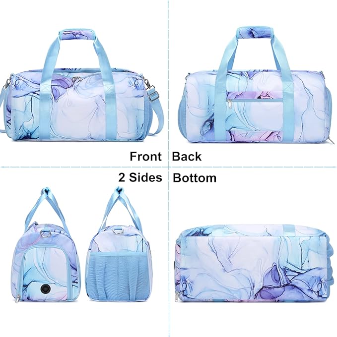 Sports Duffel for Girls Dance Bag Girls Duffle Weekender Bags Teen Gym Travel Ballet Bag with Shoe Compartments