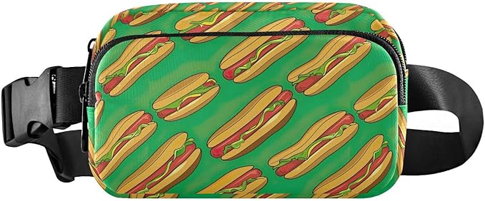 Funny Hot Dog Fanny Pack for Women Men Water Resistant Fashion Waist Packs with Adjustable Strap Belt Bag for Travel Workout Jogging Hiking 21220325
