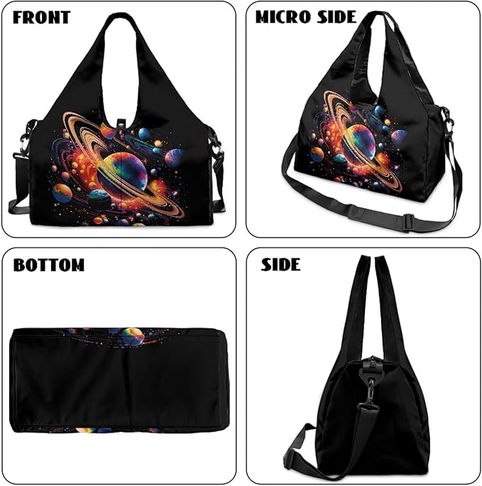Mens Gym Bags with Yoga Mat Holder Strap, Gym Duffle Bag with Shoes Compartment, Wet Pocket, Gym Backpack Carring Workout Stuff Accessories