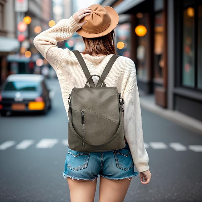 molshine Backpack,Fashion Casual Travel PU Leather Daypack Bag Shoulder Rucksack Handbags for Women HB041