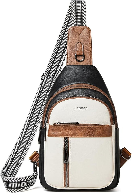 7L Sling Bag For Women Men Backpack Fanny Pack Crossbody Chest Travel Shoulder Belt Bags Purse Handbag PU Leather