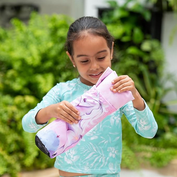 Kids Beach Towel – Quick-Dry Microfiber Pool Towel, Thin, Sand-Free, Perfect for Camping, Travel, Summer Camp, Cruise Essentials – Unicorn, Purple, 30" x 60"