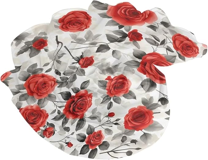 Vintage Red Rose Floral Print Woven Thin Lightweight Beach Towel Sand Free Quick Dry Absorbent Towels for Swimming Pool Beach Accessories Easy Pack Travel Things for Vacation Adult Gift S