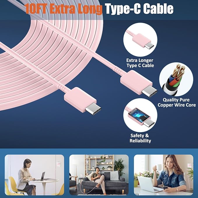 iPhone 16 15 17 Pro Max Charger 30W Type C Chargers USB C Fast Charger Block iPhone 16 Chargers Fast Charging with 10FT C Charging Cable for iPhone 17/17 Pro Max/16/16 Pro Max/15/15 Pro/iPad/Samsung