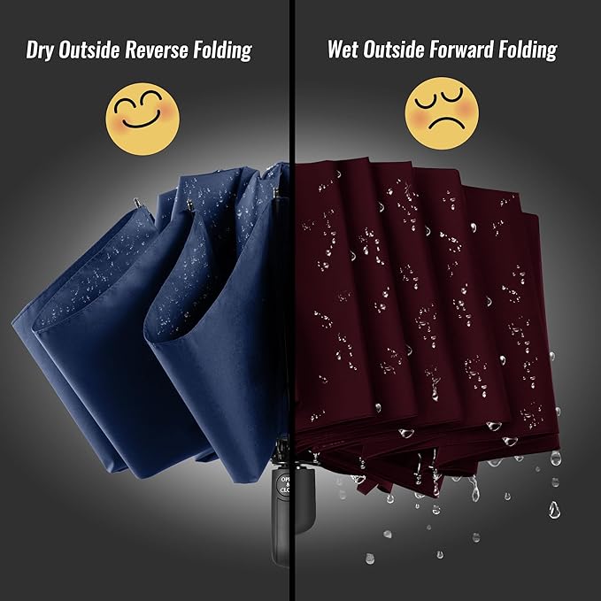 Conlun Travel Inverted Umbrella Compact Windproof- Automatic reverse Umbrellas for Rain - Folding Portable 10 Ribs Large Umbrella