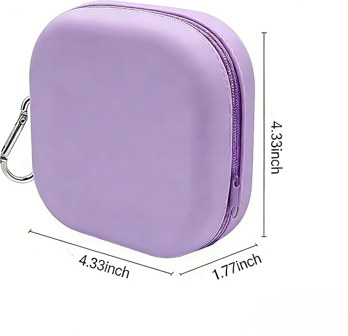 Portable Dog Bowl, Collapsible 2-in-1 Travel Dog Bowls with Carabiner Clip, Silicone Double Pet Food and Water Dish for Outdoor Camping and Hiking (Purple)