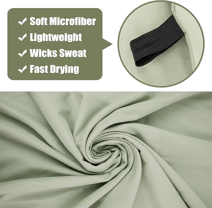 Swimming Pool Towel XL Size Microfiber Quick Dry Camping Hiking Beach Travel Hot Yoga Mat Body Towels (Army Green, 1 Pack XL)
