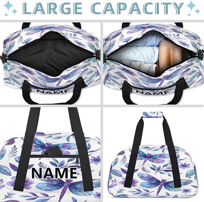 Butterfly Mini Gym Bag 18 inch for Women Men Waterproof Custom Butterfly Theme Travel Duffel Bag Carry On Overnight Tote Nurse Bag for Work Fitness Hiking