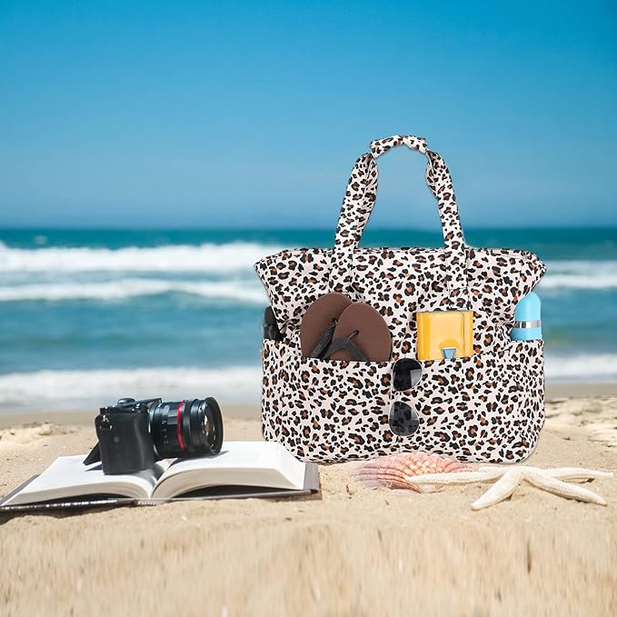 Bluboon Beach Bags for Women, Large Waterproof Tote Bag With Wet Compartment for Pool Weekender Travel Gym