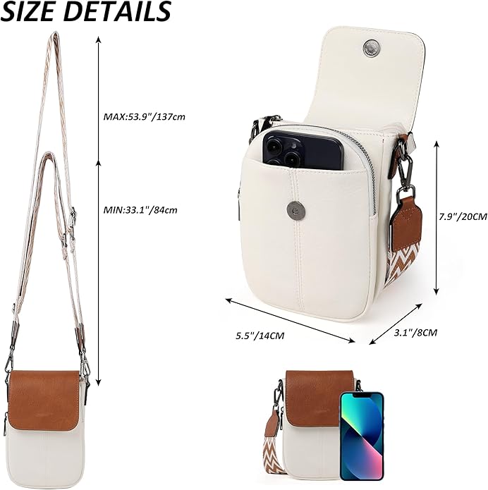 TANTOMI Small Crossbody Bags for Women, Small Purses with Card Slots Phone Purse Wide Adjustable Strap