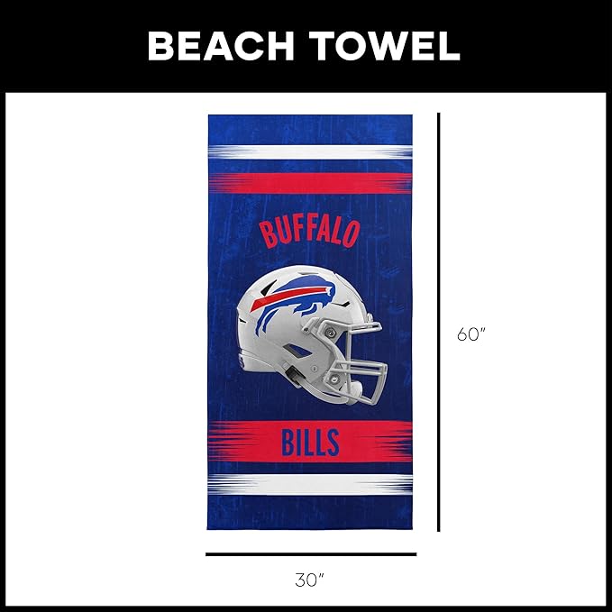 Northwest NFL Oversized Microfiber Beach Towel, 60 x 70 Inches – Quick Dry, Sand Resistant, Lightweight, Highly Absorbent, Shibori Design