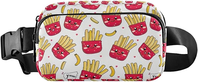Kawaii Potato Franch Fries Fanny Pack for Women Men Water Resistant Fashion Waist Packs with Adjustable Strap Belt Bag for Travel Workout Jogging Hiking 21219320